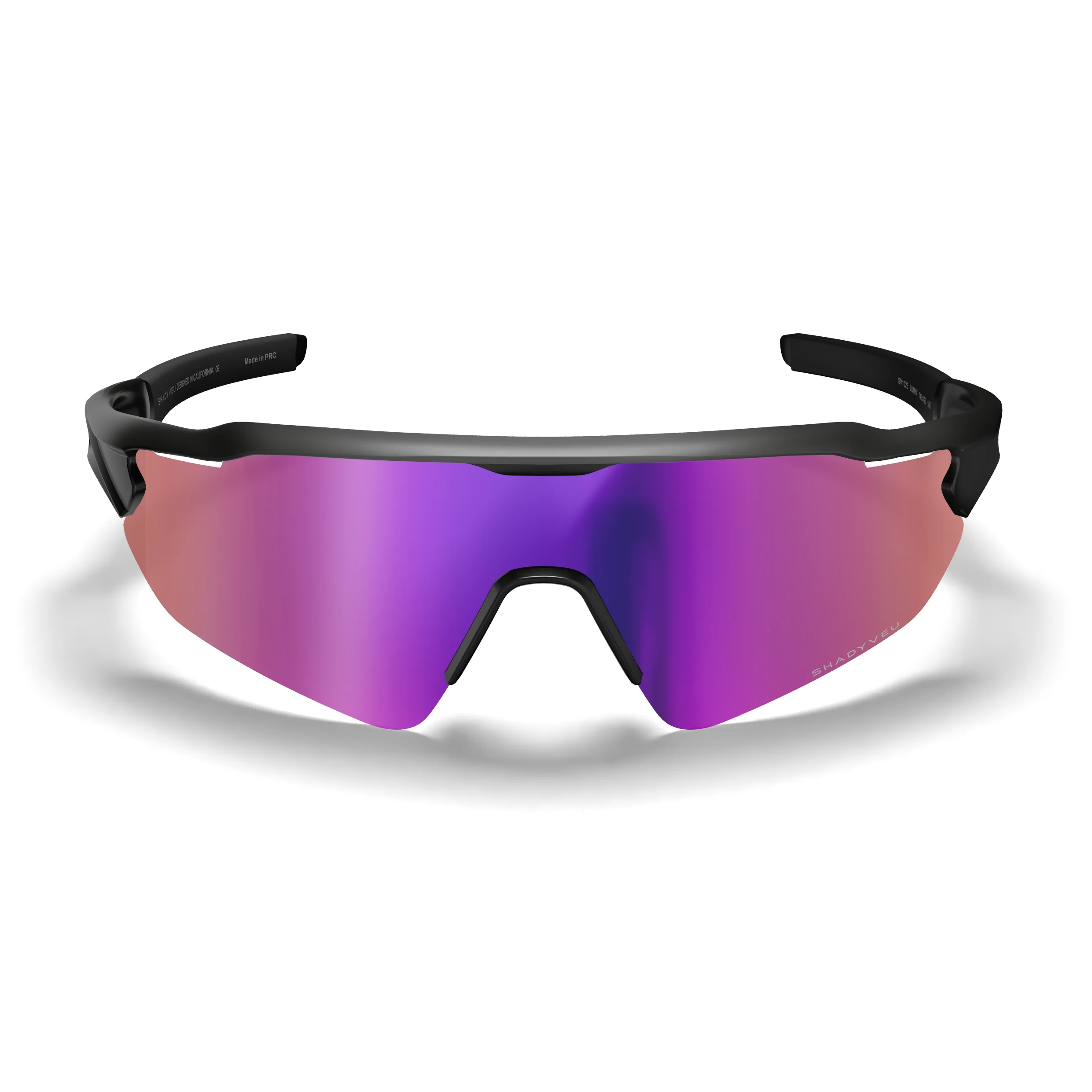 LUMYX Black Frame Purple Mirror Half-Frame Sunglasses - Image 3