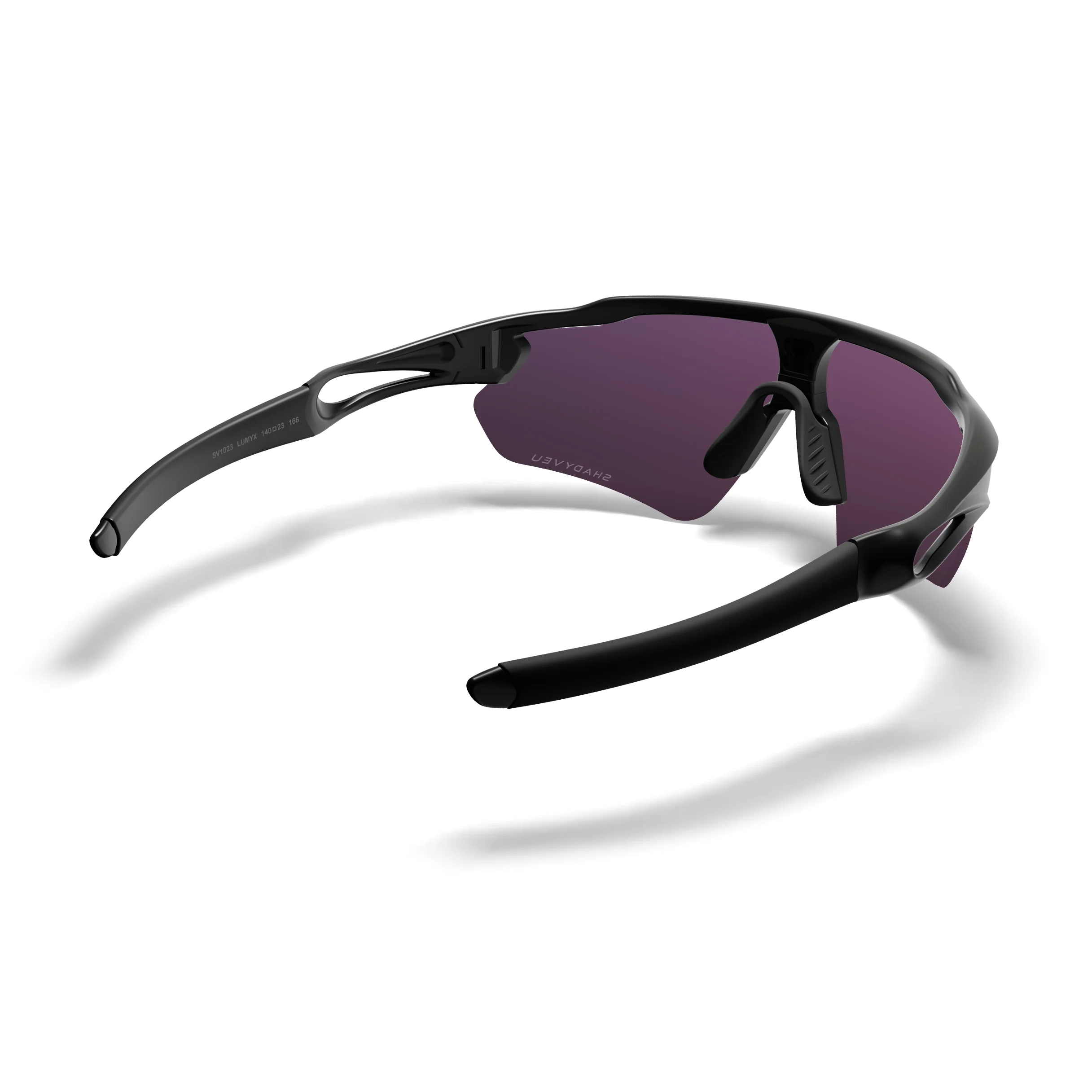LUMYX Black Frame Purple Mirror Half-Frame Sunglasses - Image 4